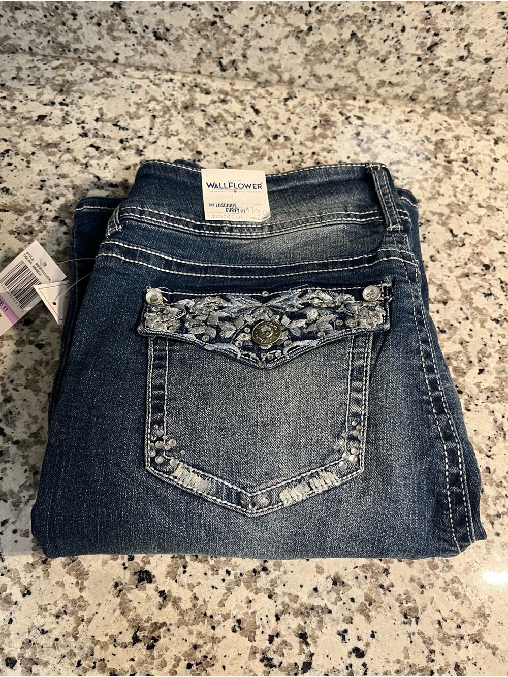 Wallflower Medium Blue Embellished Bootcut Jeans